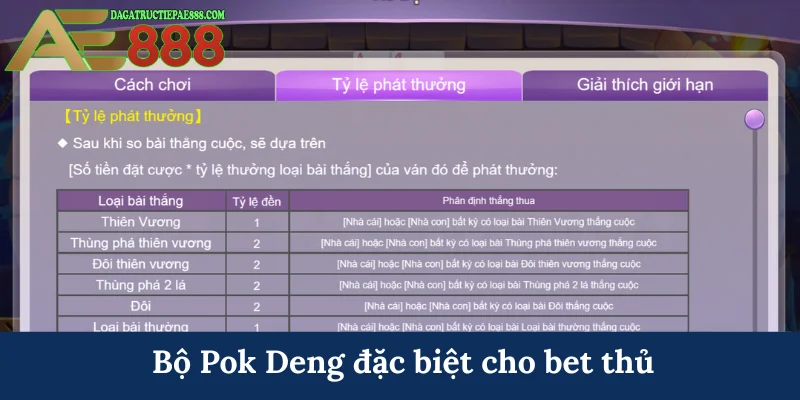 Cách chơi Pok Deng - Khám phá quy luật chi tiết từ AE888 7 Bộ Pok Deng đặc biệt cho bet thủ