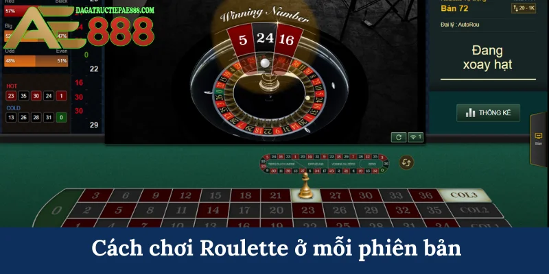 Cách chơi Roulette AE888 - Bắt trọn vòng quay thắng lớn 5 Cách chơi Roulette ở mỗi phiên bản