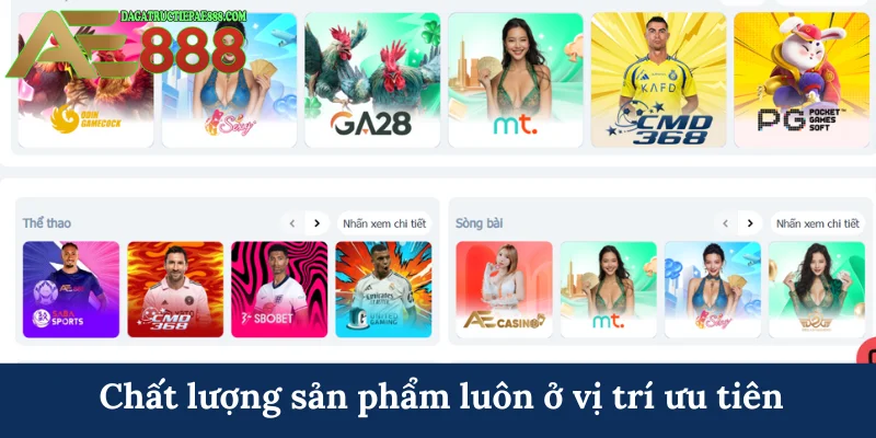 Về chúng tôi AE888 - Nhà cái tạo nên đế chế hùng mạnh 7 Chất lượng sản phẩm luôn ở vị trí ưu tiên