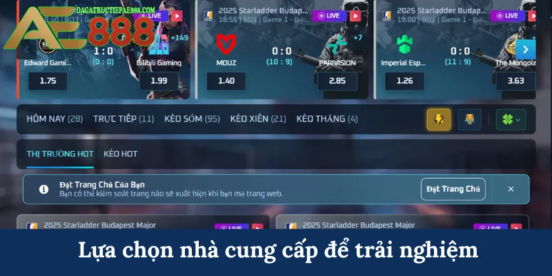 Esport AE888 - Sân chơi cá cược thể thao điện tử đẳng cấp 6 Lựa chọn nhà cung cấp để trải nghiệm