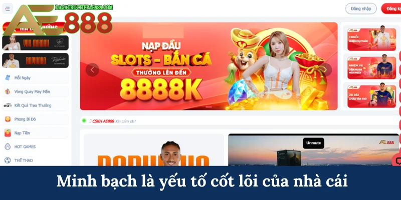 Về chúng tôi AE888 - Nhà cái tạo nên đế chế hùng mạnh 6 Minh bạch là yếu tố cốt lõi của nhà cái