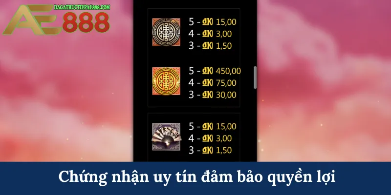 Vận Mệnh Tốt M - Trải nghiệm quay hũ đổi thưởng ấn tượng 8 Chứng nhận uy tín đảm bảo quyền lợi